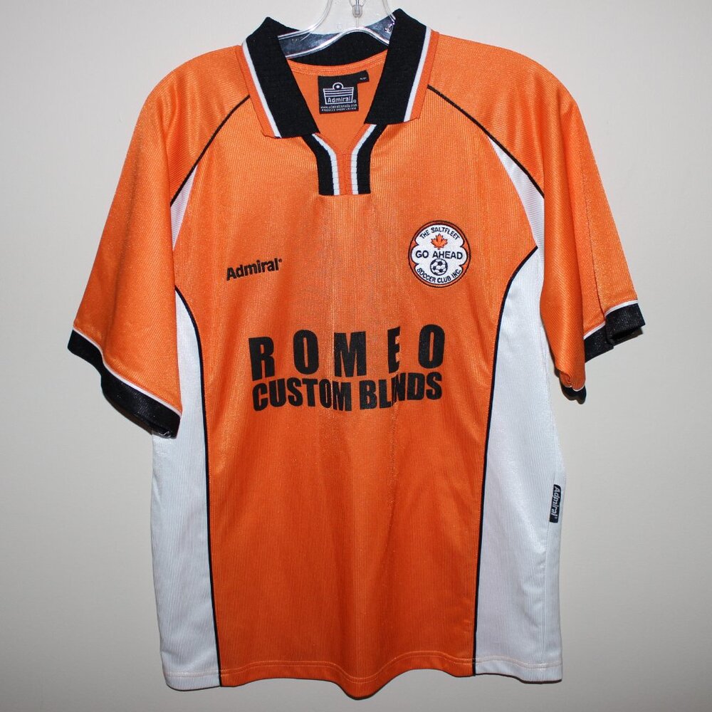 unworn player issue 90s THE SALTFLEET GO AHEAD football shirt #13 Admiral Canada